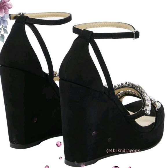 NEW NEW NEW CHOO CHOO CHOO Jimmy Choo Platform Rhinestone Wedges Crystal - Picture 8 of 16